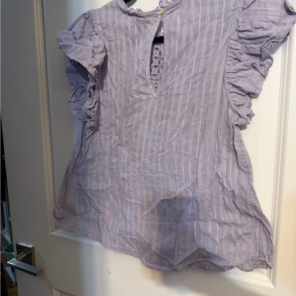 Universal Thread Lavender Eyelet Ruffle Sleeve Top - Picture 2 of 3